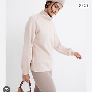 NWT Madewell Blush Terry Funnel Neck Sweatshirt